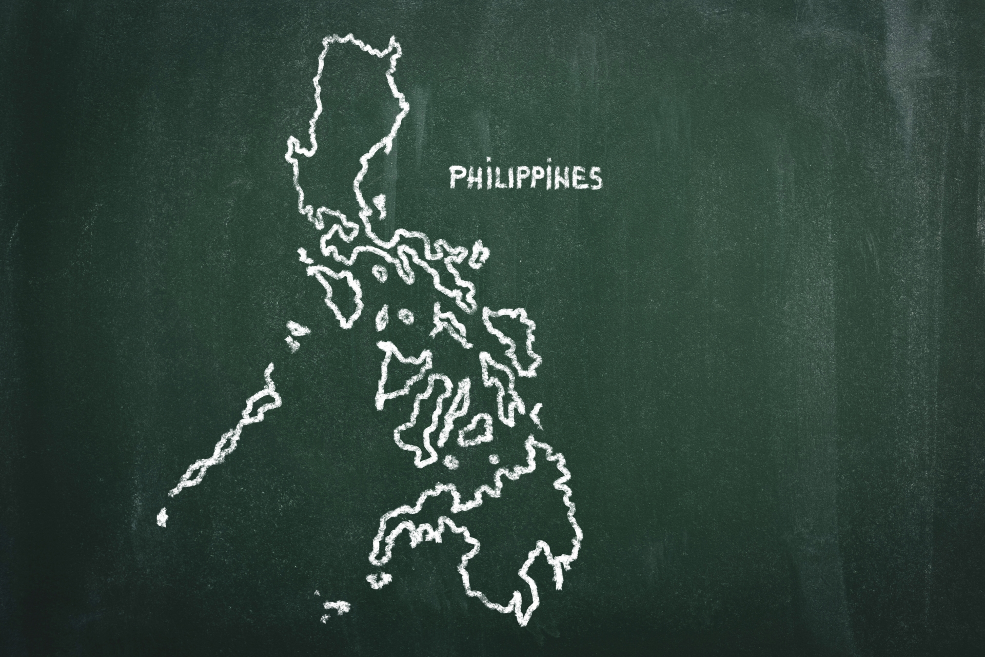 黒板に書いた地図