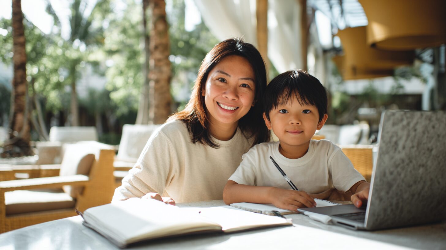 年齢別・目的別の学校選びのポイントを楽しむ親子留学の様子