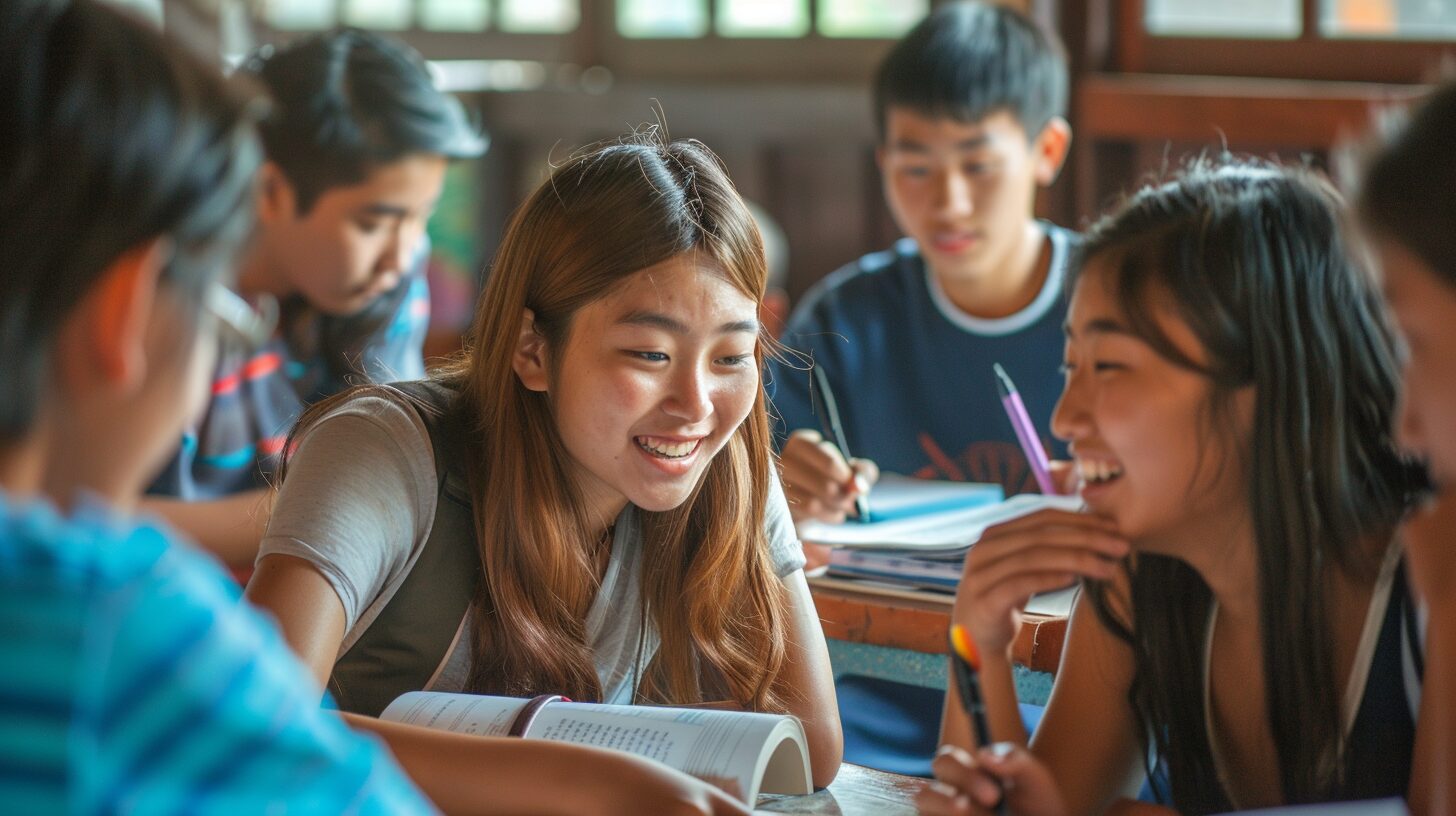 高校生におすすめのフィリピン留学エリアと学校選びに取り組む中高生の様子